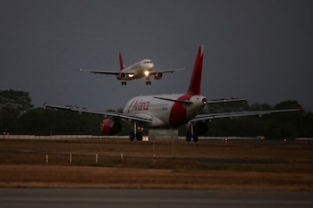 An Avianca Airlines plane lands