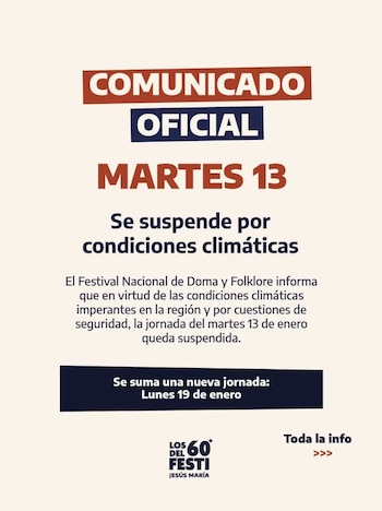 El temporal obligó a suspender