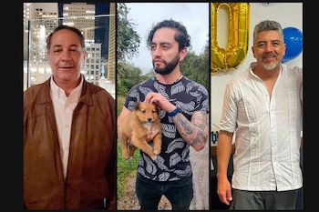 Los tres hombres viajaron con una empresa estadounidense para instalar antenas satelitales en Yemen - crédito familia Romero