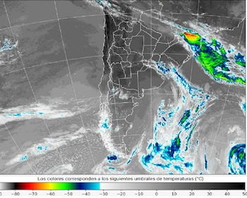 Mapa satelital climático de la Argentina