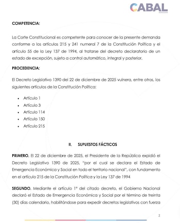 La demanda solicita al alto