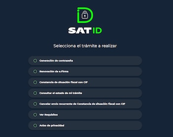 Sitio para generar contraseña del SAT. (Captura de pantalla)