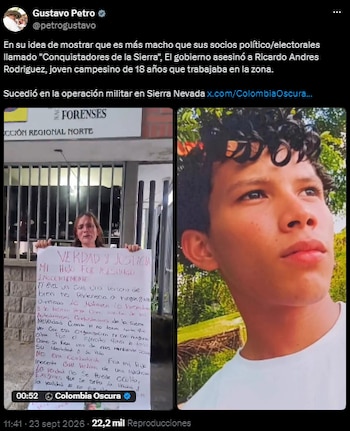 Denuncian que joven muerto en operación contra las Acsn trabajaba en una finca - crédito @petrogustavo/X