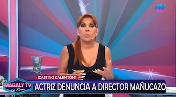 Magaly Medina confronta a Erick García Vilca por supuesto casting: “Tú representas a esa empresa”. Captura: Magaly TV La Firme.