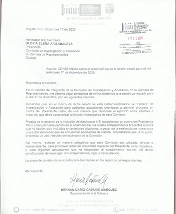 Hernán Cadavid se aparta de