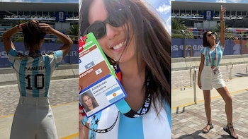 Sol, bandera y fútbol: Pampita aterrizó en Miami y encendió la previa del partido de la Selección Argentina