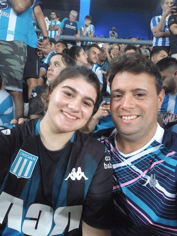 Fabio con su hija mayor,