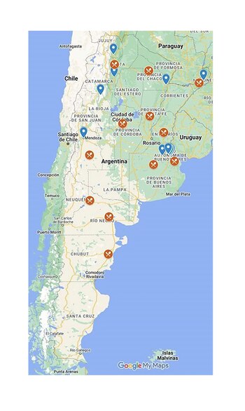 Los botones azules son los