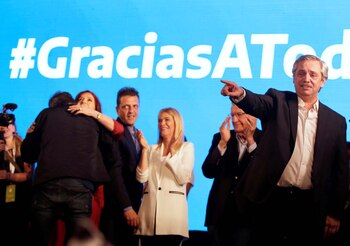 Alberto Fernández celebró su triunfo