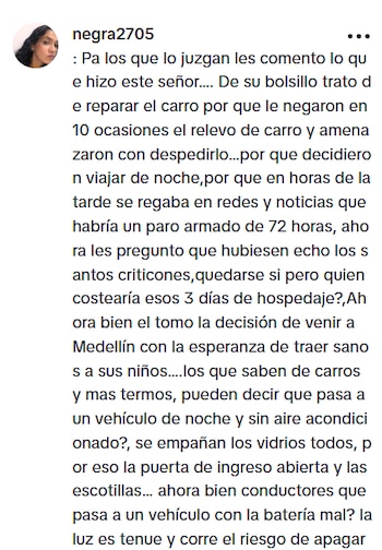 La usuaria defendió a Jonathan
