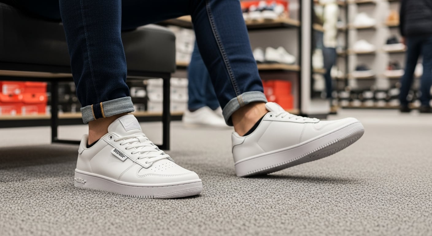 El sujeto se midió los zapatos y aprovechó un breve descuido del personal para intentar huir con ellos puestos, finalmente no logró escapar - crédito (Imagen Ilustrativa Infobae)