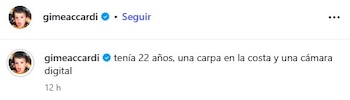 El tierno mensaje de Gimena Accardi al compartir fotos inéditas de sus 22 años (Instagram)