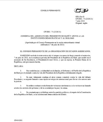 comunicado oea