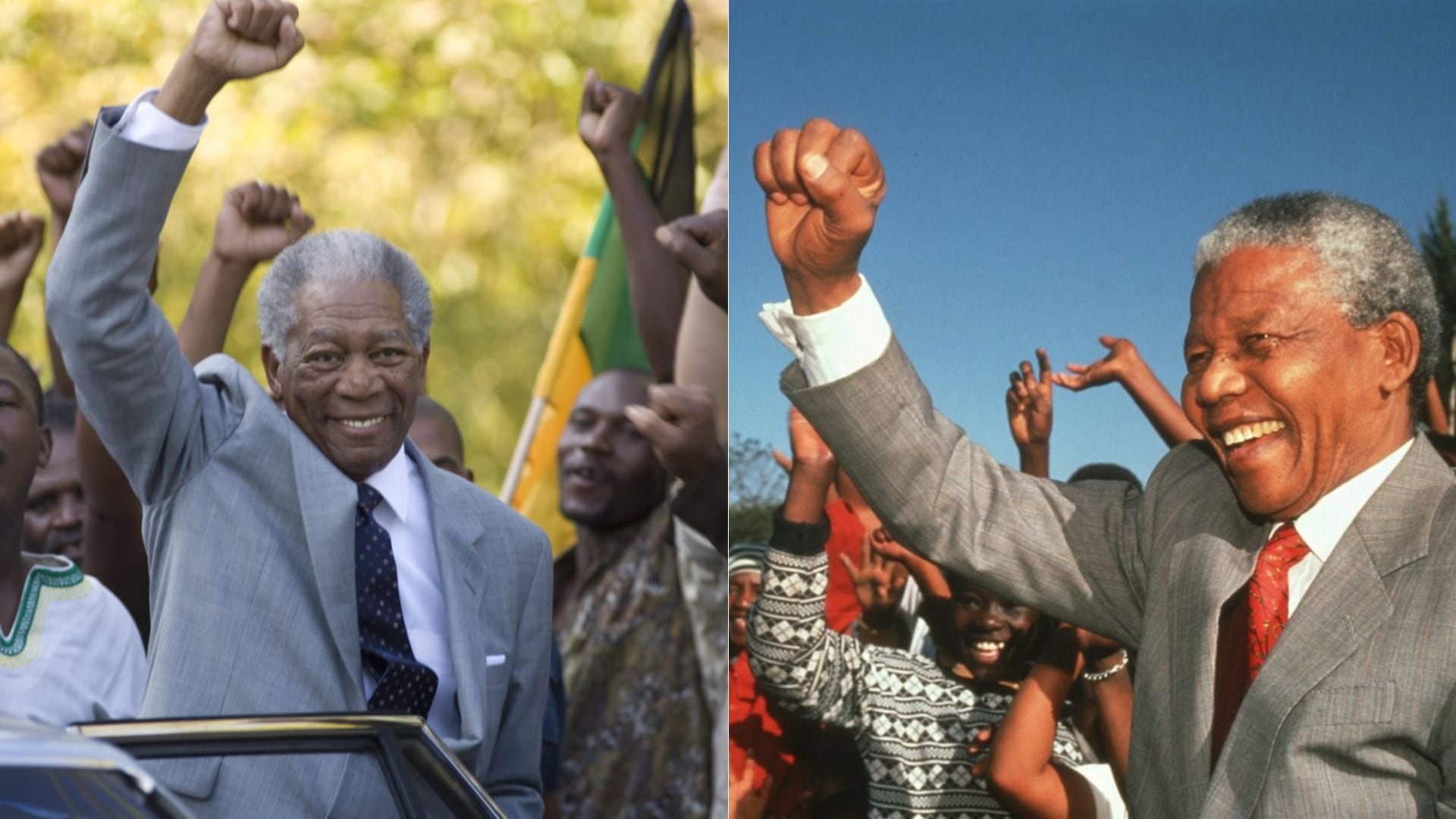 La amistad entre Morgan Freeman y Nelson Mandela nació de un proceso actoral basado en la observación directa y el respeto mutuo (foto: Composición fotográfica)
