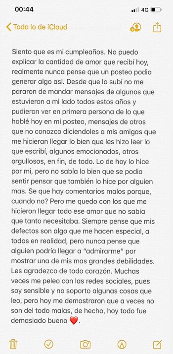 El mensaje de Oriana Sabatini