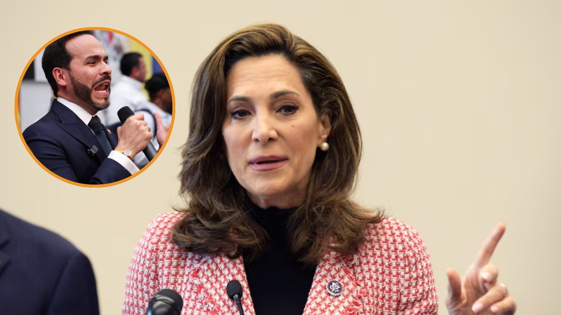 María Elvira Salazar dijo que Abelardo de la Espriella impulsará un cambio frente al gobierno de Gustavo Petro - crédito Lenin Nolly/EFE - Luisa Gonzalez/REUTERS