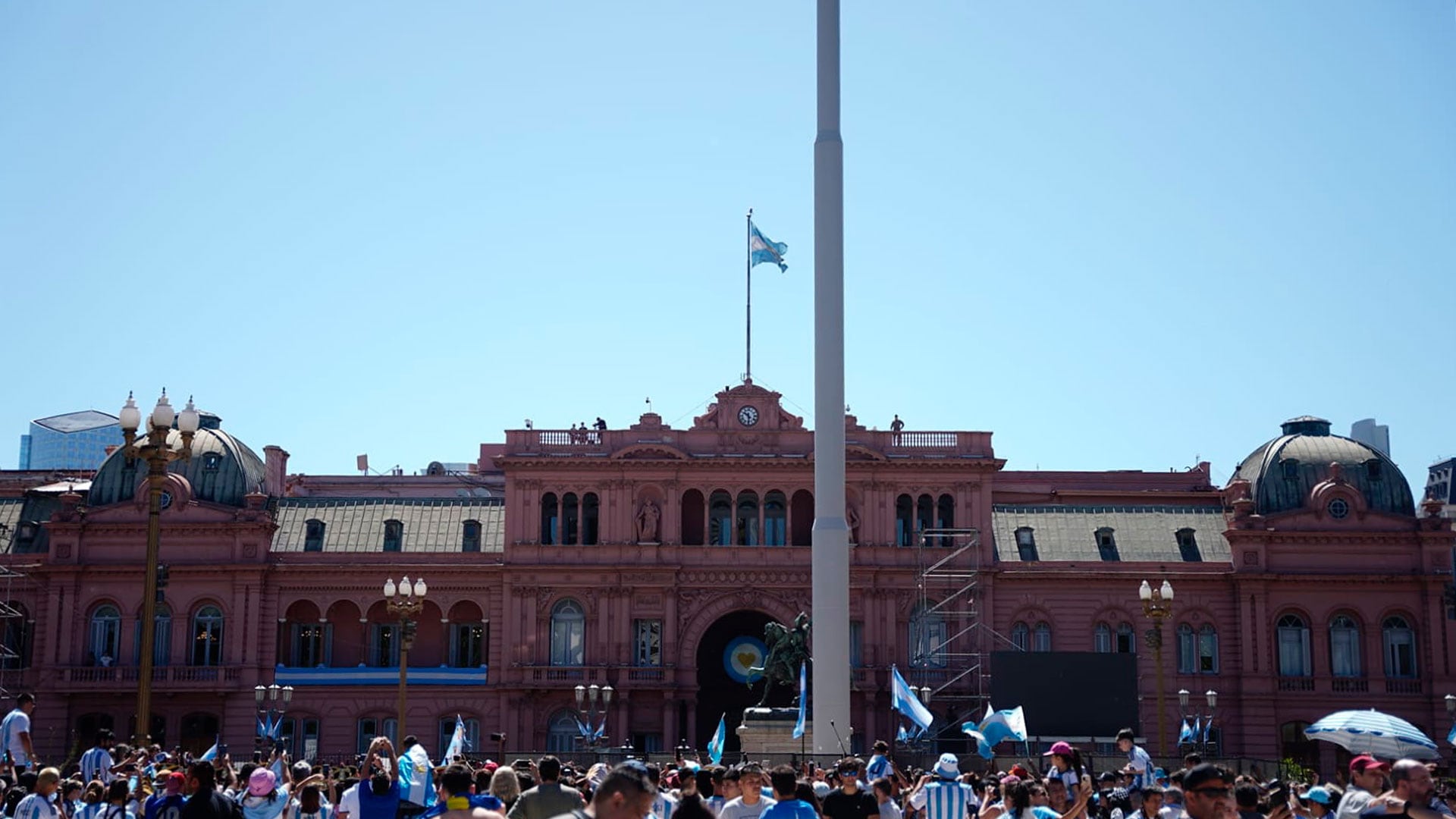Los festejos del Mundial 2022 frente la Casa Rosada (Franco Fafasuli)