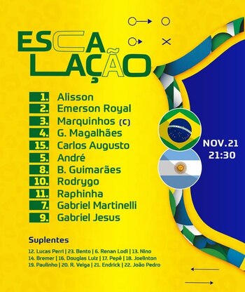 Equipo titular de Brasil para