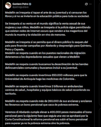 Gustavo Petro - crédito @petrogustavo/X
