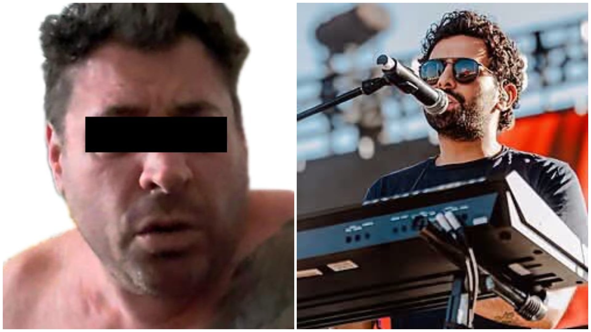 Diego Sebastián Rosen Ferlini (izquierda), señalado como el presunto autor del homicidio, y Jonathan Meléndez (derecha), tecladista de Camilo Séptimo y una de las víctimas del crimen ocurrido en Atizapán de Zaragoza. Crédito: FGJEM / Redes Sociales