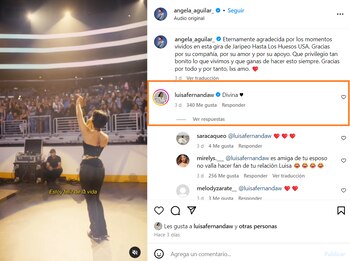 La influencer comentó la publicación