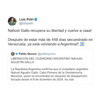 Tweet de Luis Petri