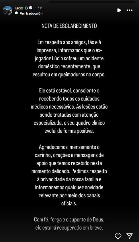 El comunicado de la familia de Lúcio