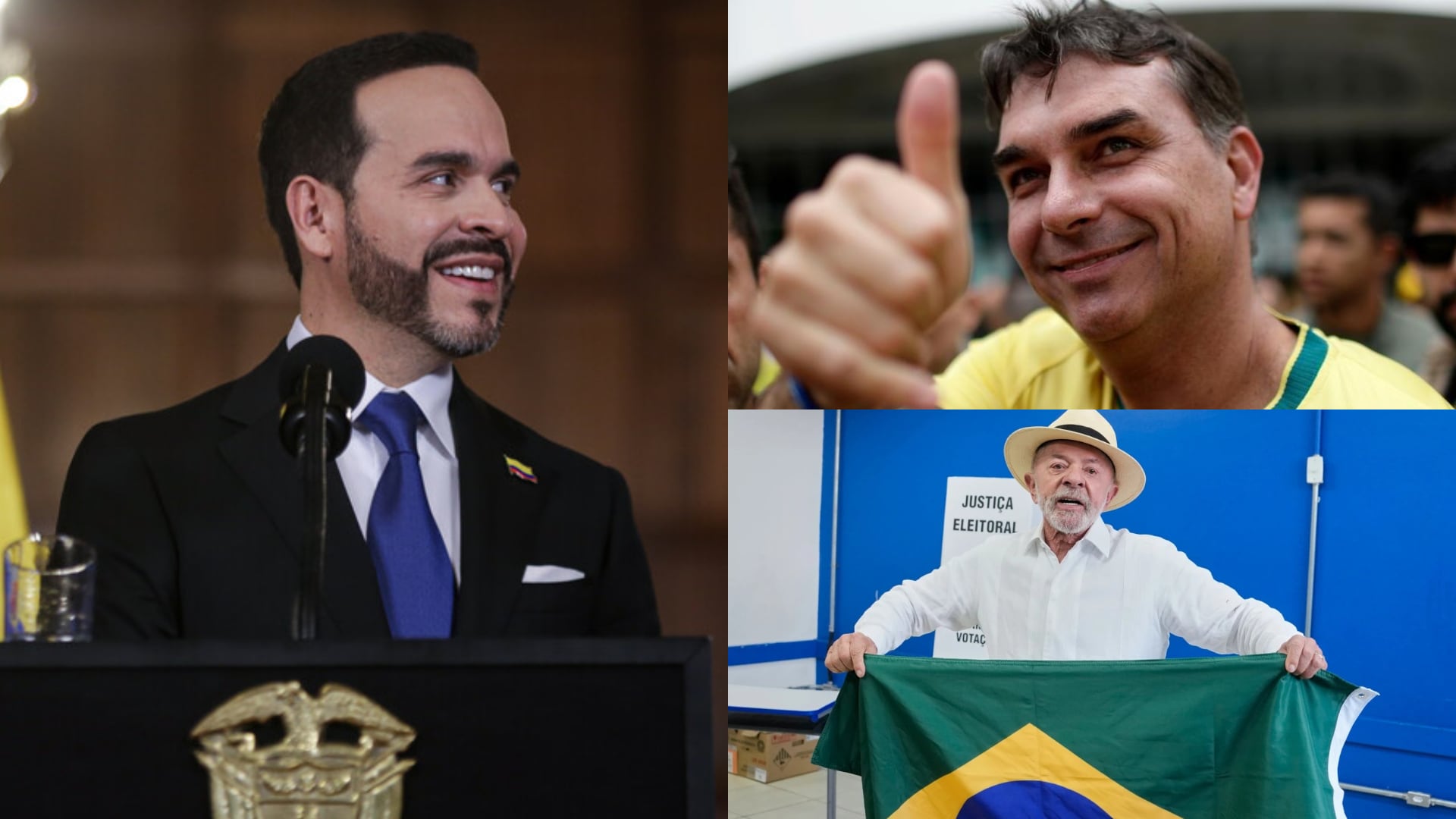 El presidente colombiano Abelardo De La Espriella publicó un mensaje de respaldo al candidato Flávio Bolsonaro - crédito composición fotográfica Colprensa y AP