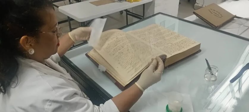 El proceso de restauración fue realizado por especialistas del Archivo Nacional del Registro Público de Panamá. (Cortesía)