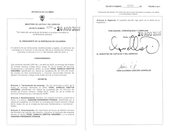 El Ministerio de Justicia oficializó el nombramiento de Isadora Fernández Posada en la Uspec mediante el Decreto 1270, que reemplazó a Fidel Ignacio Espitia Ordóñez - crédito Dapre