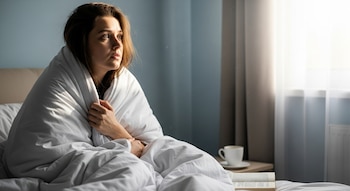 Una mujer envuelta en una