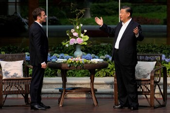 Emmanuel Macron y Xi Jinping