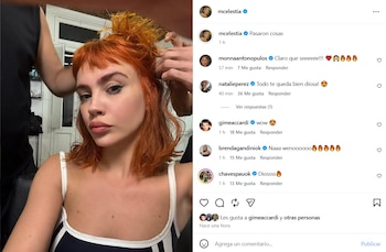 Celeste Cid sorprendió en Instagram con un drástico cambio de look en cabello corto y naranja intenso