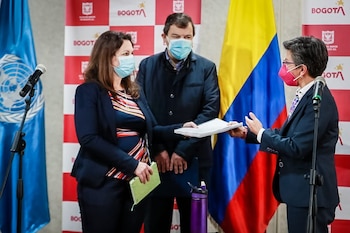 La alcaldesa de Bogotá, Claudia