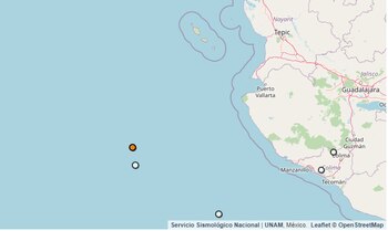 Sismo registrado en Puerto Vallarta (SSN).