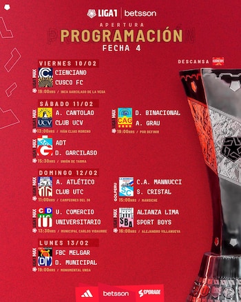 Programación de la jornada 4