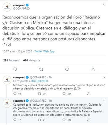 Conapred anunció la cancelación del