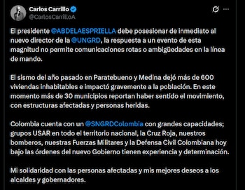 Carlos Carrillo - crédito @CarlosCarrilloA/X