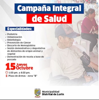 La campaña incluirá sesiones demostrativas y degustativas de alimentos de origen animal y vegetal para promover una alimentación saludable - Créditos: Municipalidad de Lurín.