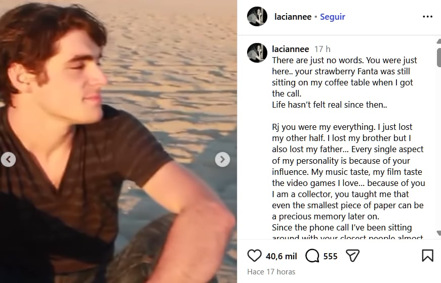Lacianne Carriere aseguró que gran parte de su personalidad se formó gracias a las enseñanzas y los gustos que compartió con su hermano mayor.(Instagram).