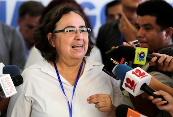 Azahalea Solís, miembro del Movimiento Autónomo de Mujeres de Nicaragua y de la Alianza de la Sociedad Civil (AFP Foto/Inti Ocon/Archivo)