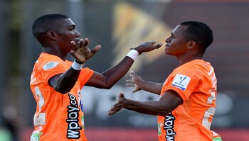 ENVIGADO- COLOMBIA, 23-02-2019: Jugadores de