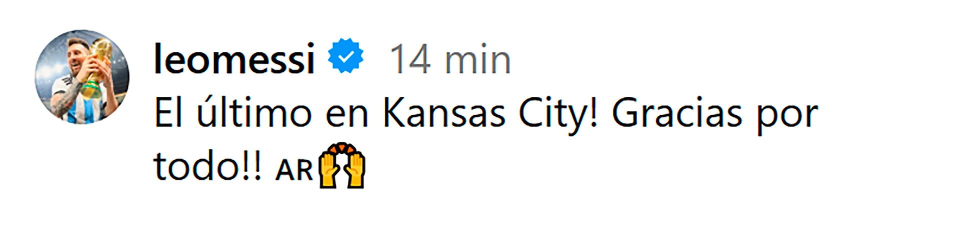El mensaje de Messi para despedirse de Kansas City