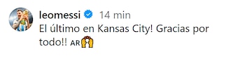 El mensaje de Messi para despedirse de Kansas City