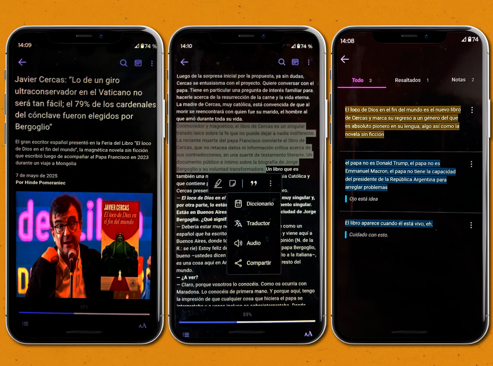 Leer, subrayar, tomar notas en la app de Bajalibros