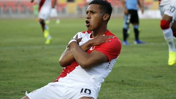 Fernando Pacheco festejando su anotación contra Uruguay en el Campeonato Sudamericano U20. - Crédito: FPF