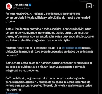 El incidente fue denunciado a