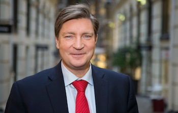 FILE In this Nov. 17, 2014 file photo, Norway Member of Parliament Christian Tybring-Gjedde poses for a photo in Oslo. A far-right Norwegian lawmaker says he has nominated President Donald Trump for the Nobel Prize 2021 for his efforts to reach a peace agreement in the Middle East. Tybring-Gjedde, a member of the Norwegian Parliament for the far-right Progress Party, said on Wednesday, Sept. 9, 2020 that Trump should be considered for his work “for reaching a peace agreement between the United Arab Emirates and Israel which opens up for possible peace in the Middle East." (Torstein Boe/NTB scanpix via AP, File)