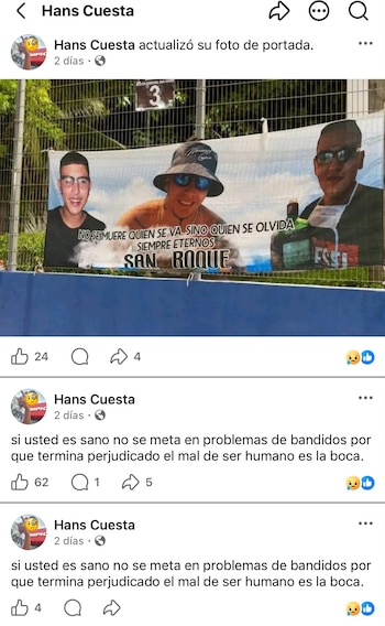 Mensajes publicados por el DJ antes de su asesinato - crédito Hans Cuesta/Facebook