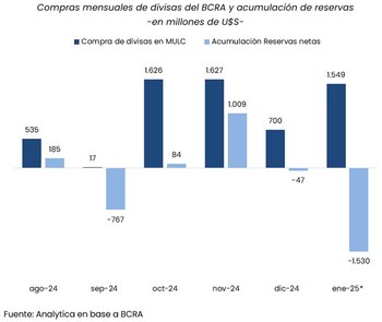 Compras de divisas mensuales del
